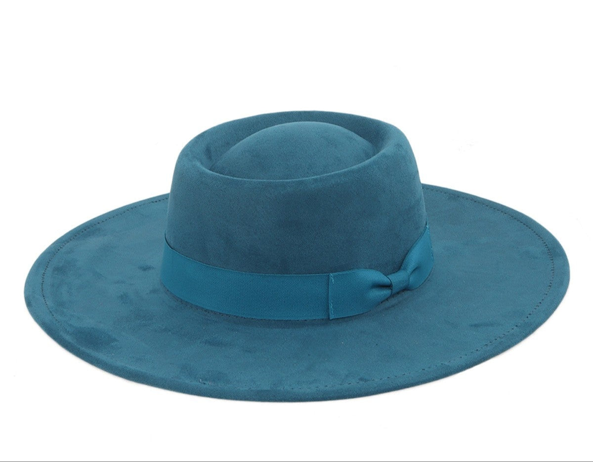 Chic Wide Brim Fedora with Ribbon